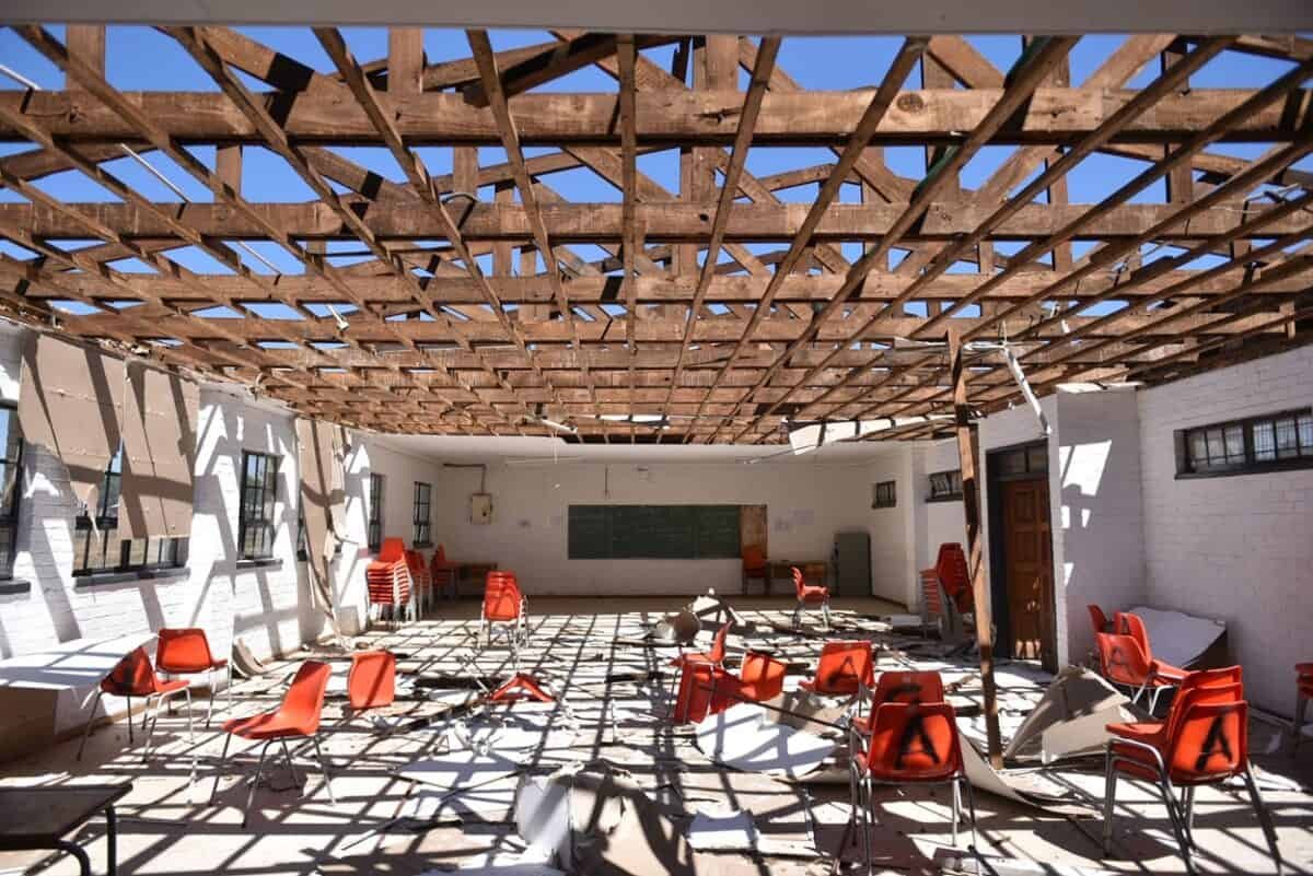 Exam halls blown away by strong winds at Ibhongo High School