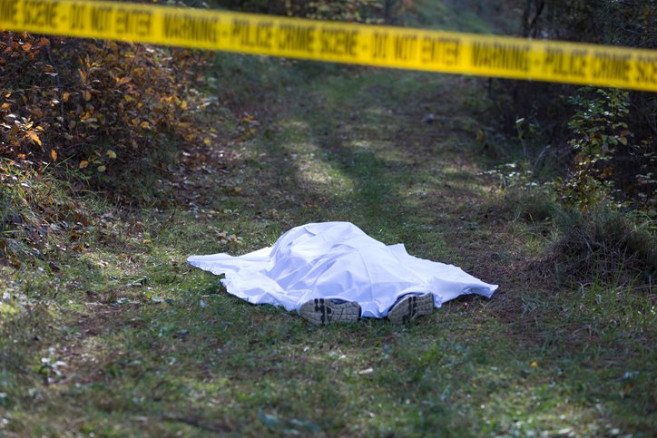 crime scene in the bush